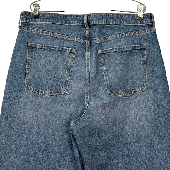 Old Navy Extra High Rise Sky-Hi Wide-Leg Jeans Women16 Stretch Retro Skater New - Picture 4 of 16